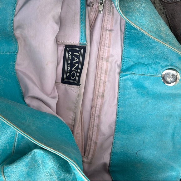 Tano Blue Leather Women's Hobo Bag - Picture 3 of 7